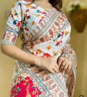 Halfsilk Saree with Blouse-JM-4313