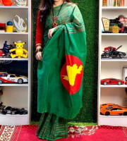 Bangladesh Halfsilk Screen Print saree