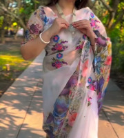 সেমি মসলিন সিল্ক শাড়ী কোড- TS-7015